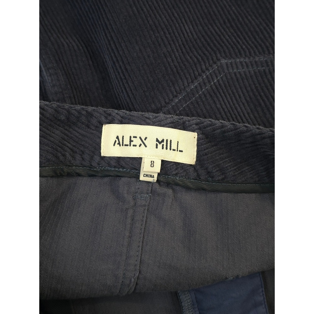 Alex Mill Corduroy Mini Skirt Women 8 Navy Blue Cotton Ribbed Casual Classic - Picture 3 of 6